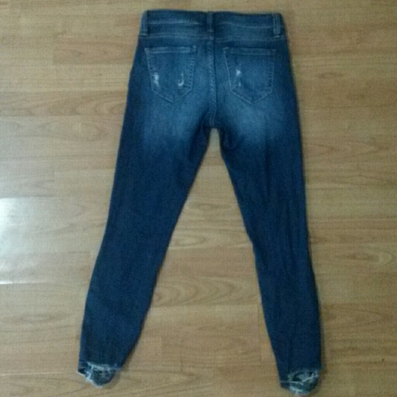 Ripped ankle cropped skinny jeans - Picture 2 of 2